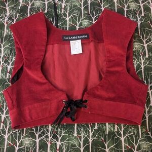 XL - Cropped Corset Vest - burgundy